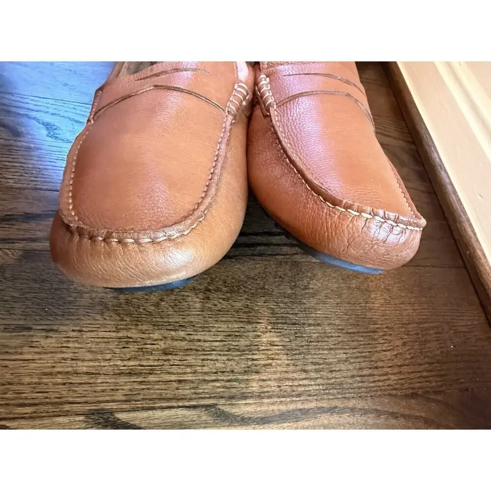 Nordstrom Mens Shop Brown Leather Driving Moccasins Slip Ons Size Mens 12 US